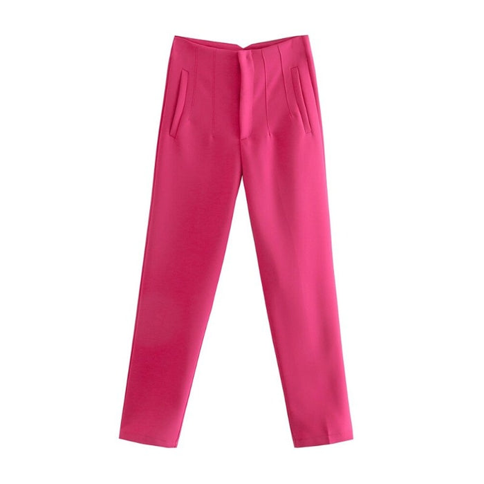 Stylish Casual Solid Colors Office Wear Pants