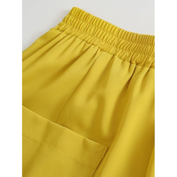 Vintage High Elastic Waist Loose Wide Leg Pants