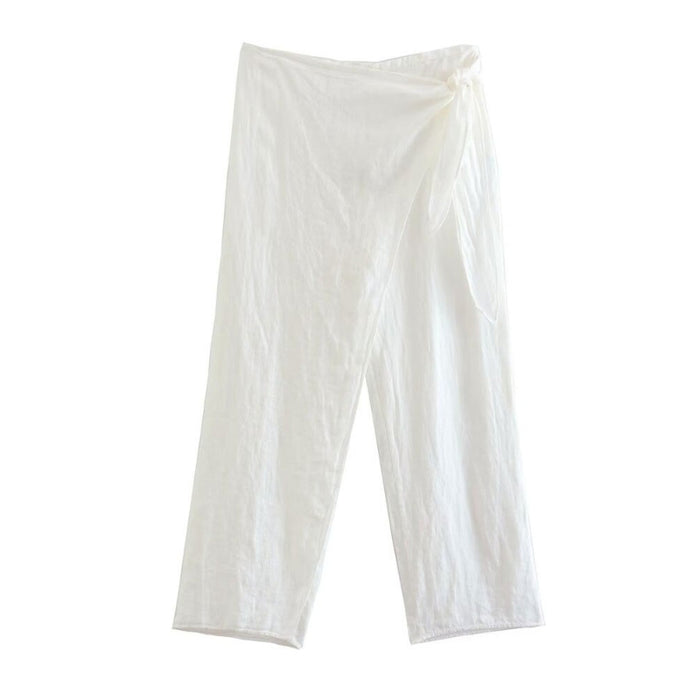 Vintage Front Pleat Linen High Waist Pant