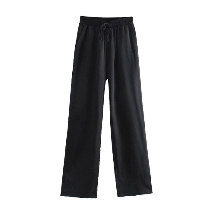 Vintage High Elastic Waist Loose Wide Leg Pants