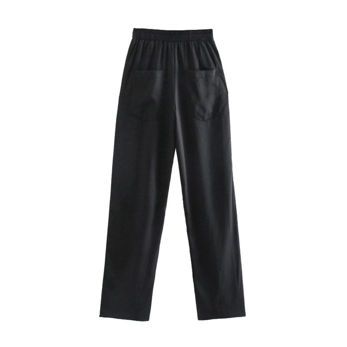 Vintage High Elastic Waist Loose Wide Leg Pants