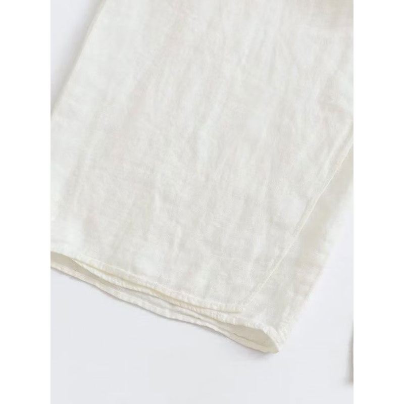 Vintage Front Pleat Linen High Waist Pant