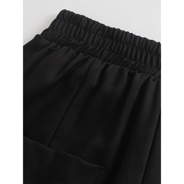 Vintage High Elastic Waist Loose Wide Leg Pants