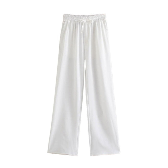 Vintage High Elastic Waist Loose Wide Leg Pants