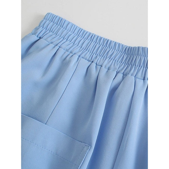 Vintage High Elastic Waist Loose Wide Leg Pants