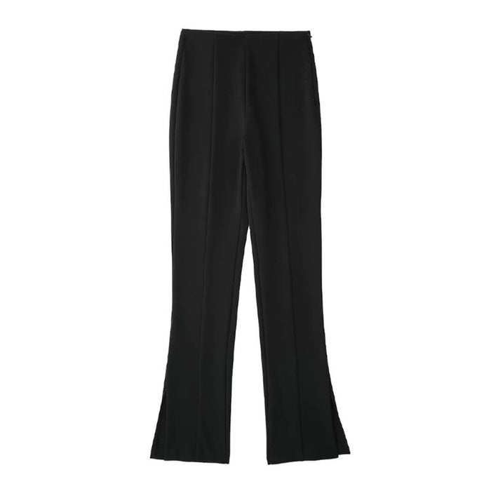 Vintage High Waist Side Zipper Flare Pant