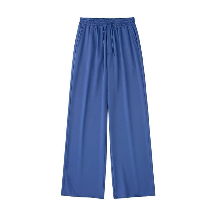 Vintage High Elastic Waist Loose Wide Leg Pants