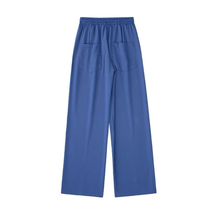 Vintage High Elastic Waist Loose Wide Leg Pants