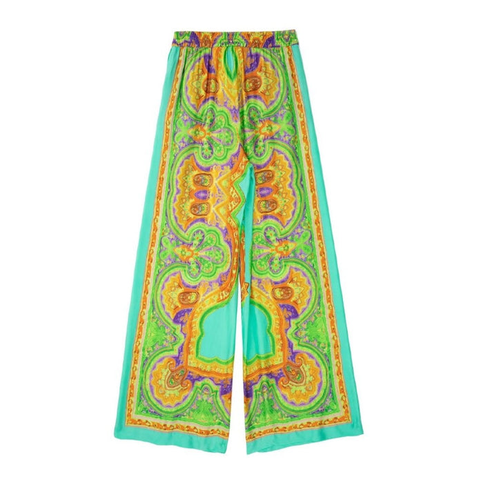 Women's Seam Detail Printed Wide Legged Pants