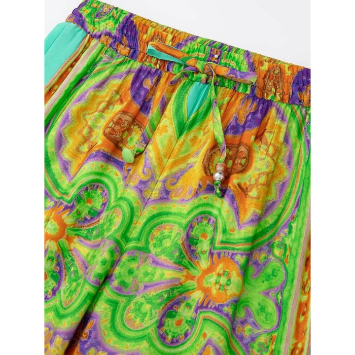 Women's Seam Detail Printed Wide Legged Pants