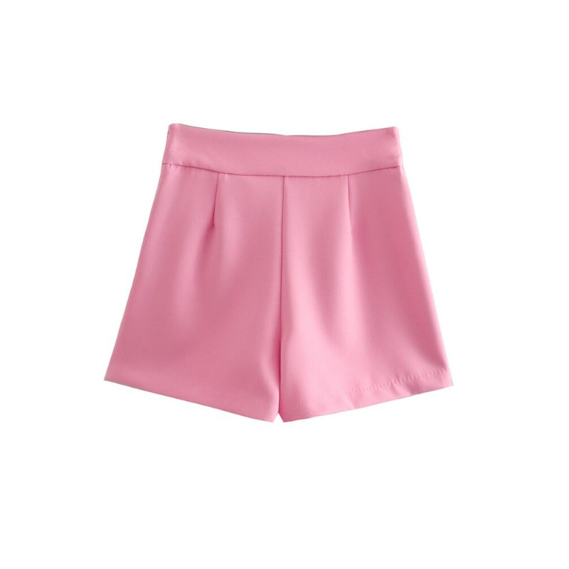 Women's Vintage Front Slit Solid Shorts Skirts