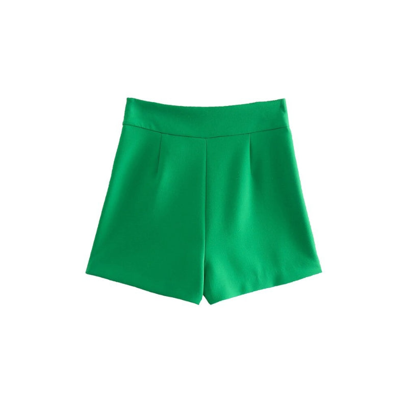 Women's Vintage Front Slit Solid Shorts Skirts