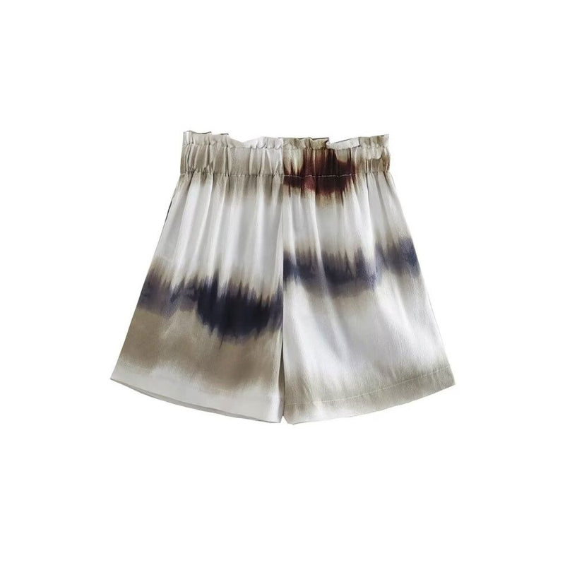 Women's Front Pockets Tie-Dye Print Bermuda Shorts