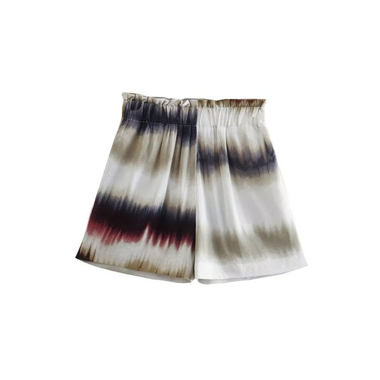 Women's Front Pockets Tie-Dye Print Bermuda Shorts