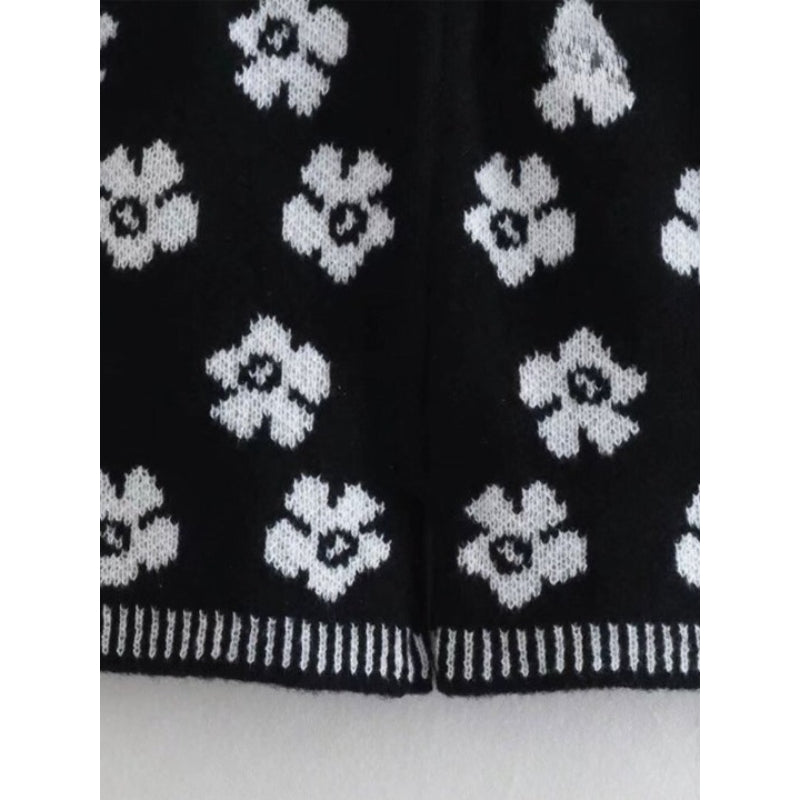 Women's High Waist Floral Jacquard Knit Shorts