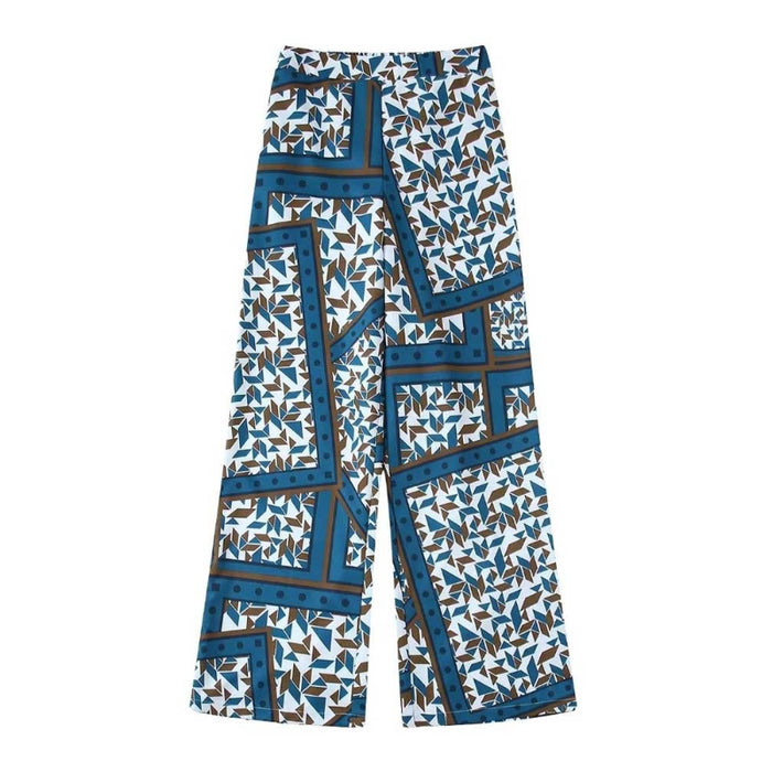 Printed High Waist Pant With Elastic Waistband