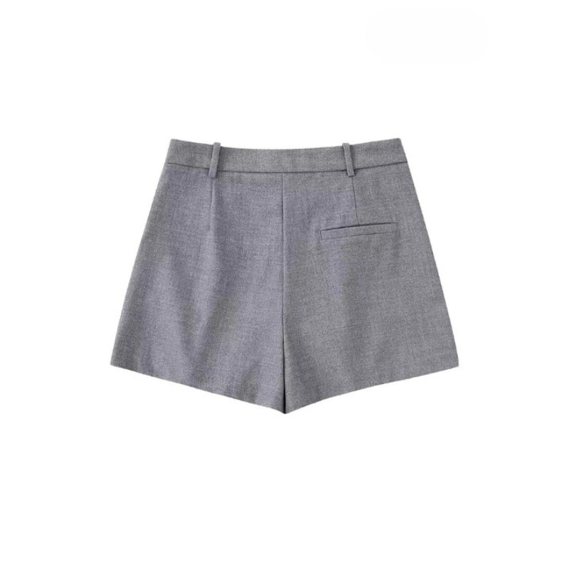 Women's Vintage Low Waist Front Darts Side Pockets Shorts