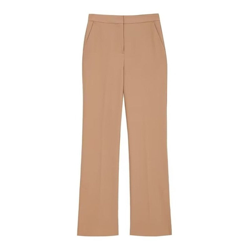 Casual Vintage High Waist Zipper Fly Female Trousers
