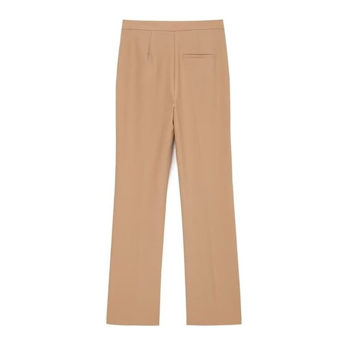 Casual Vintage High Waist Zipper Fly Female Trousers