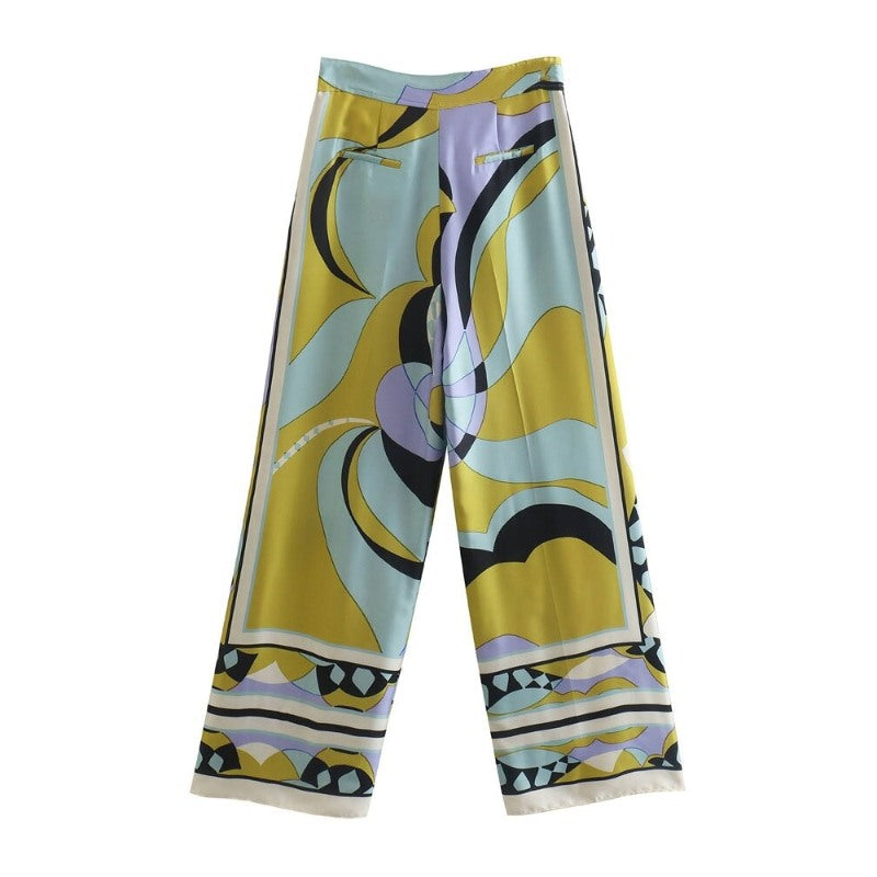 Casual Printed Wide Leg Pants For Women