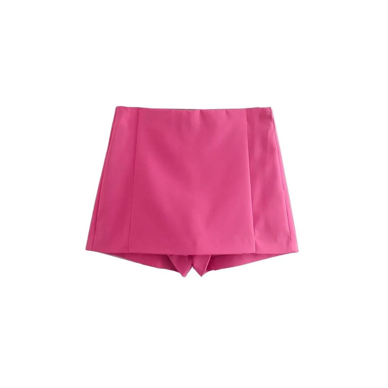 Women's  High Waist Front Slit Shorts Skirt