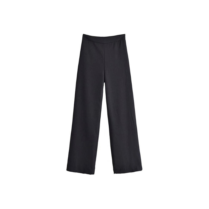 Black Fashion Flowing High Waist Wide Leg Pant