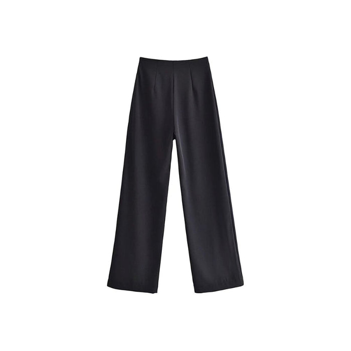 Black Fashion Flowing High Waist Wide Leg Pant