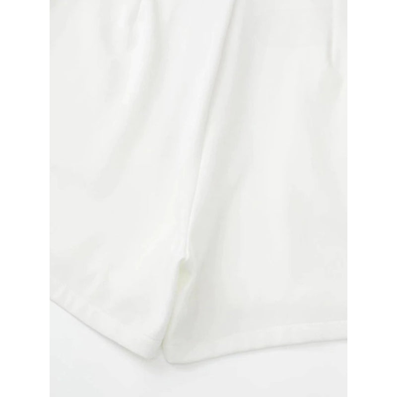 Women's Front Pleated High Waist White Shorts Skirts