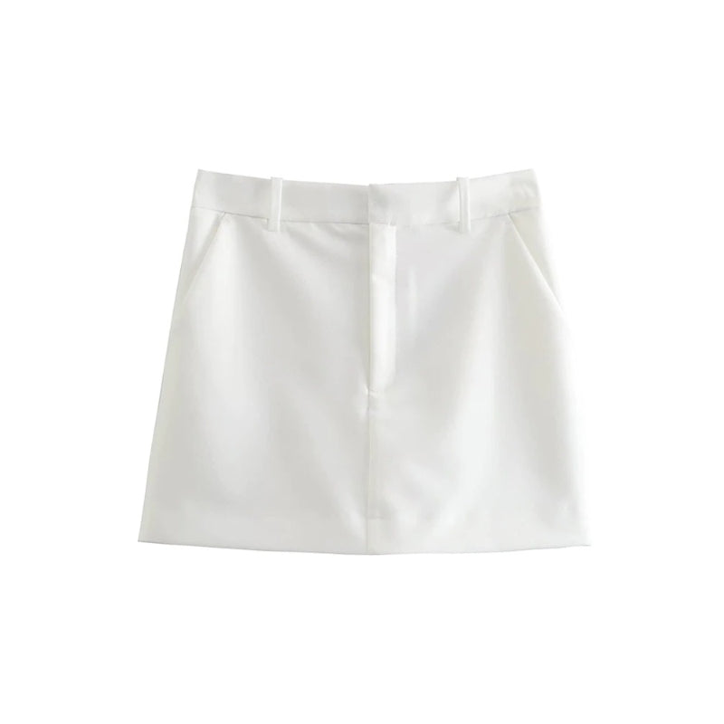 Women's Vintage High Waist Shorts Skirt With Front Pockets
