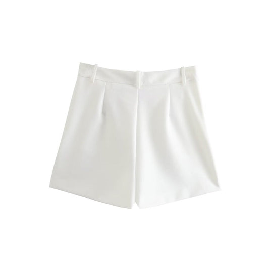 Women's Vintage High Waist Shorts Skirt With Front Pockets