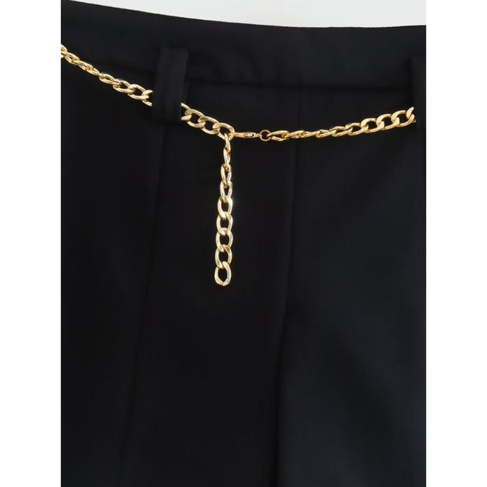 Women's Low Rise Shorts Skirts With Chain Belts