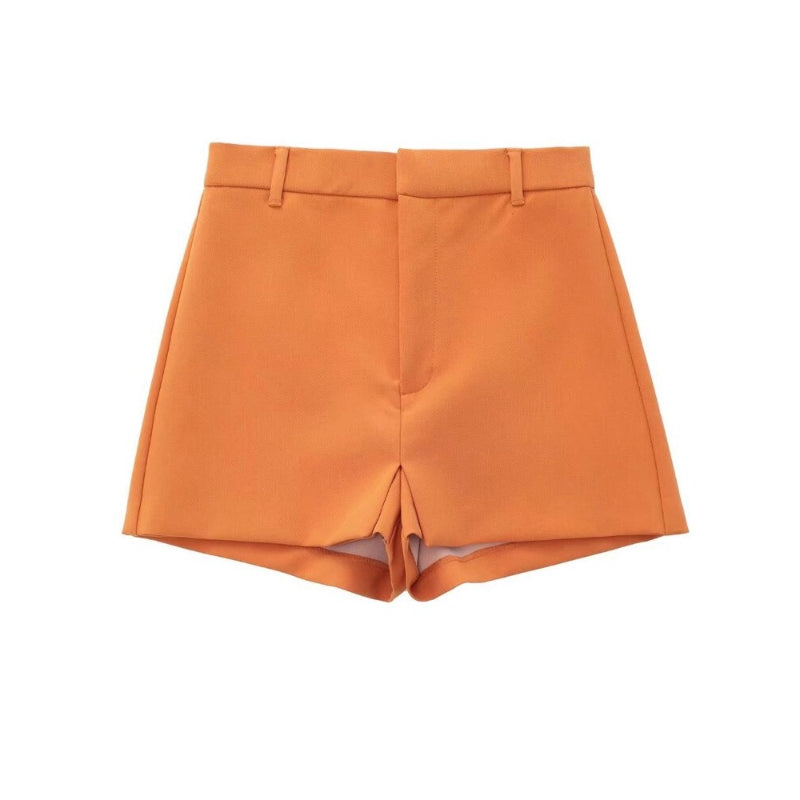 Women's Vintage High Waist Loops Shorts With Belt