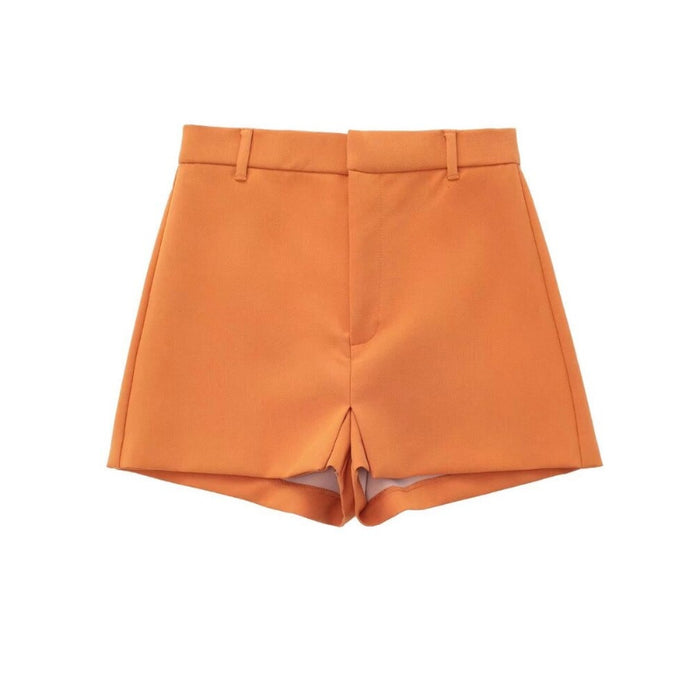 Women's Vintage High Waist Loops Shorts With Belt