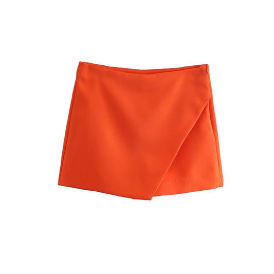 Women's Vintage High Waist Asymmetrical Skirts Shorts