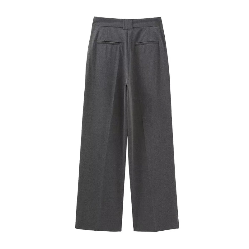 Vintage Dark Gray Front Darts High Waist Pant