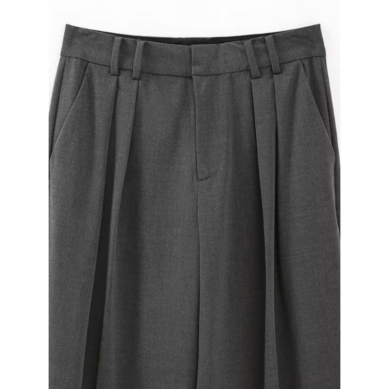 Vintage Dark Gray Front Darts High Waist Pant