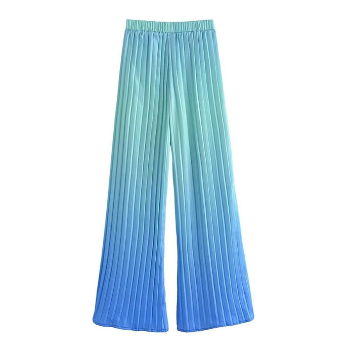 Stylish Gradient Print High Waist Pleated Pant