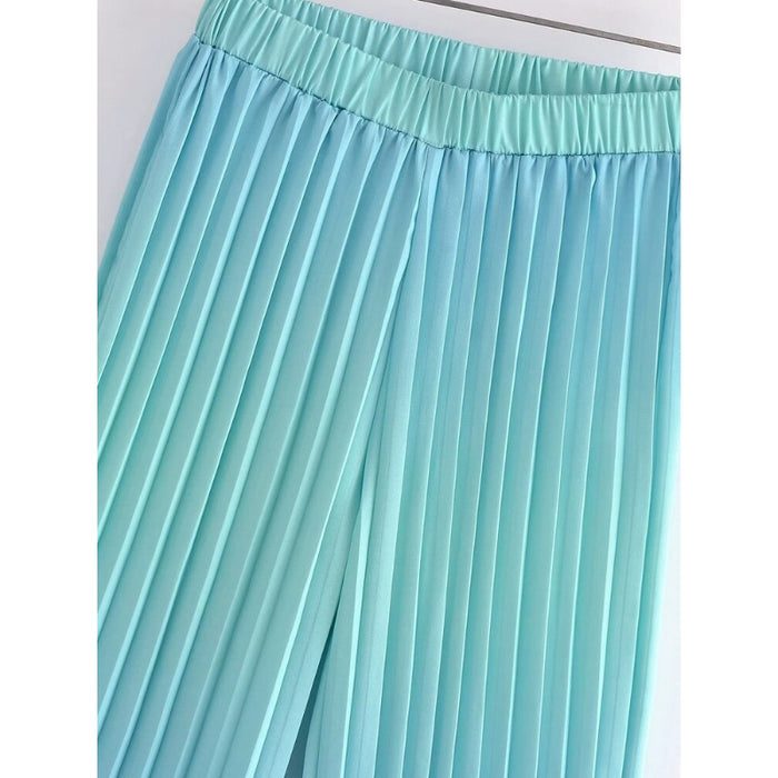 Stylish Gradient Print High Waist Pleated Pant