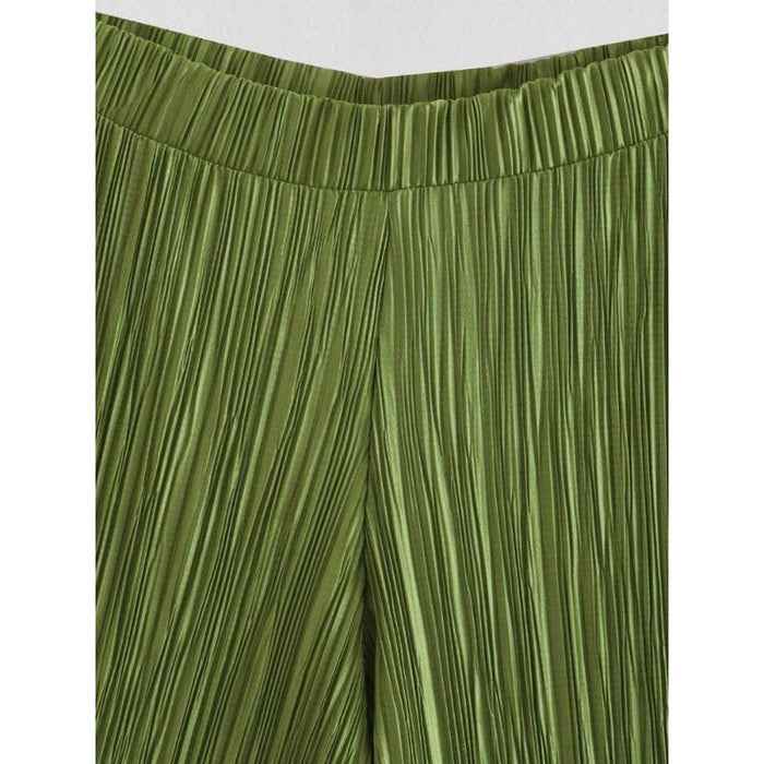 Vintage Green High Waist Pleated Flare Pant