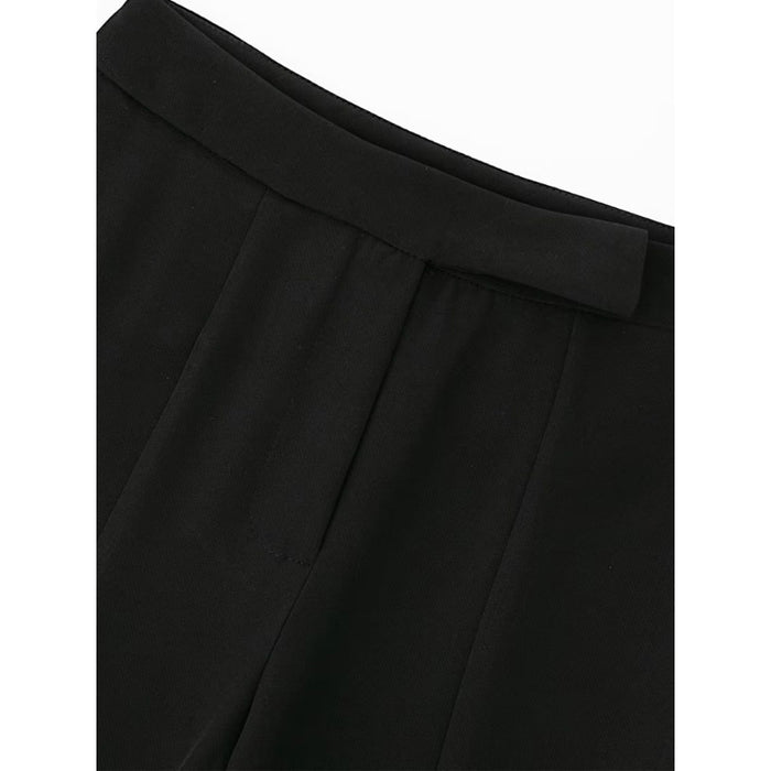 Black Skinny Fit High Waist Slits Flared Pant