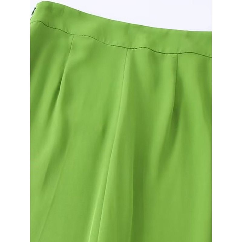 Green Vintage High Waist Straight Pant For Women