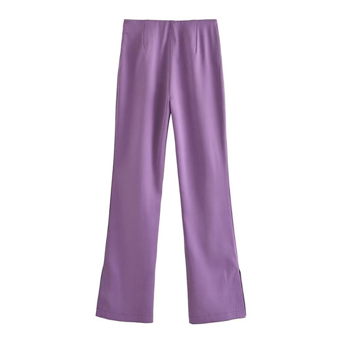 Violet High Waist Slit Flared Leg Pant