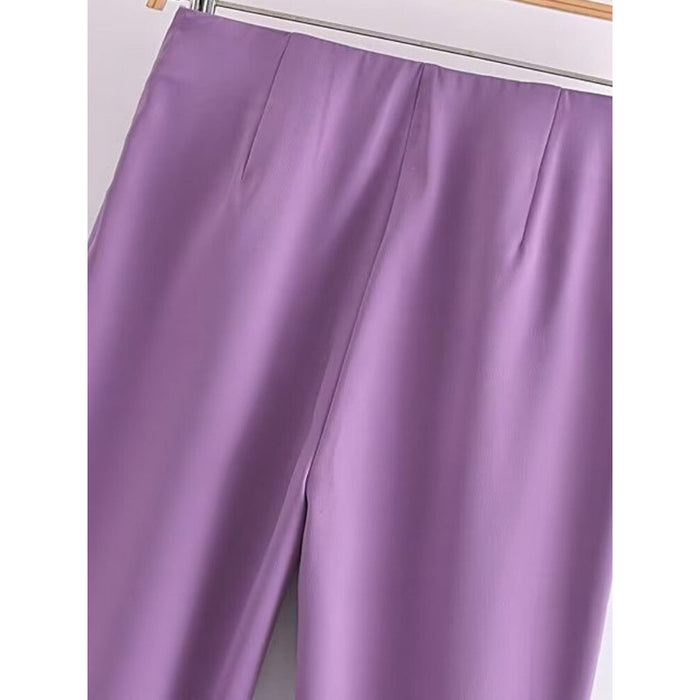 Violet High Waist Slit Flared Leg Pant