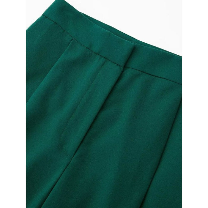 Casual Solid Colors Pleats Wide Leg Pants