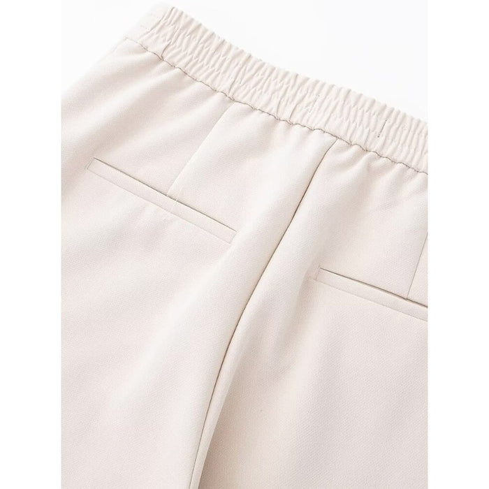 Solid Colors High Elastic Waist Wide Leg Pants