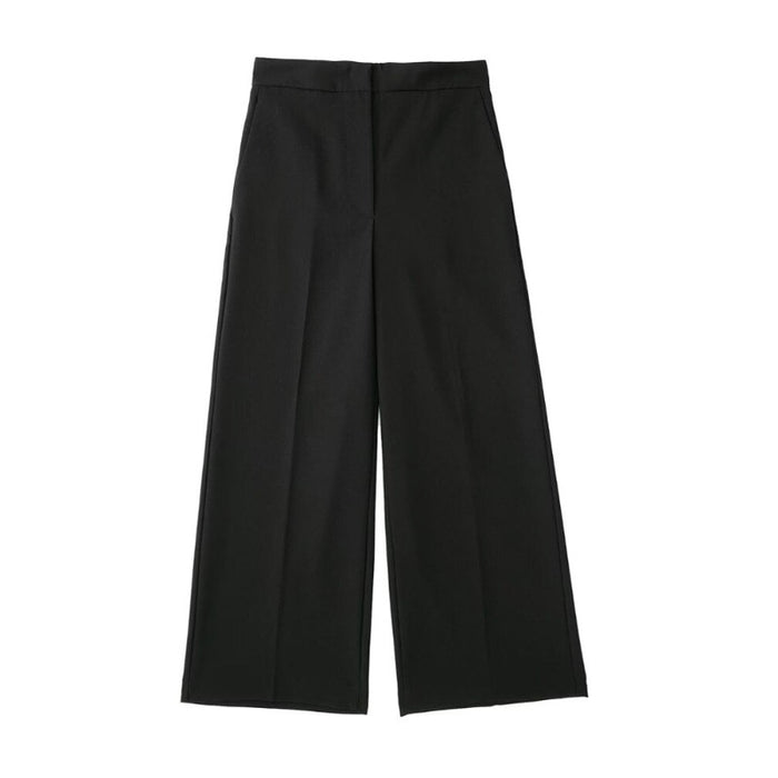 Solid Colors High Elastic Waist Wide Leg Pants