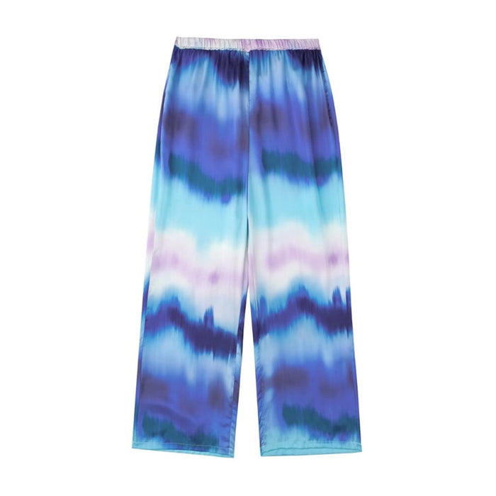 Tie-Dye Printed High Waist Wide Leg Pants