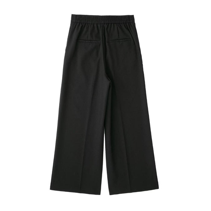 Solid Colors High Elastic Waist Wide Leg Pants