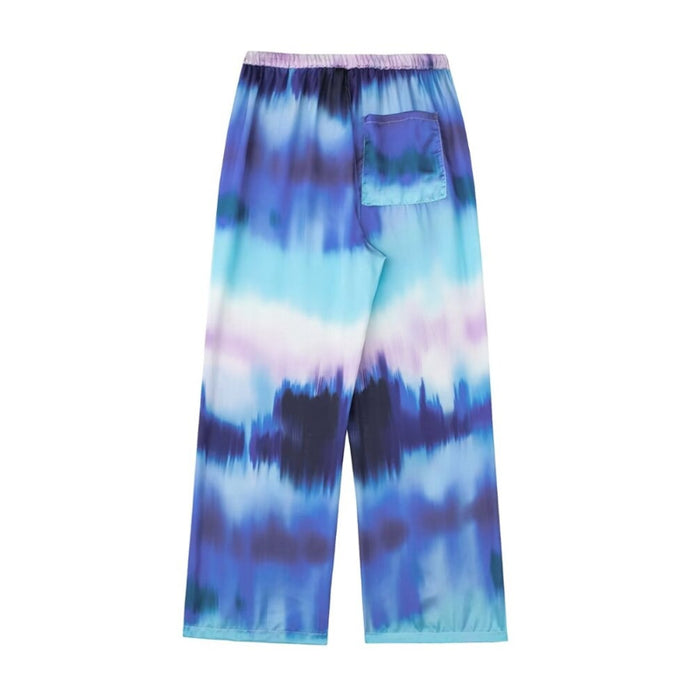 Tie-Dye Printed High Waist Wide Leg Pants