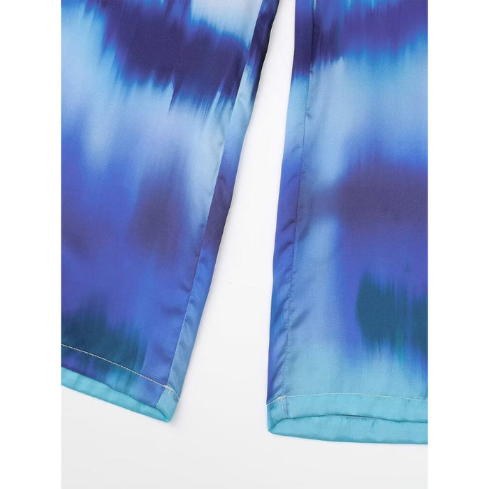 Tie-Dye Printed High Waist Wide Leg Pants